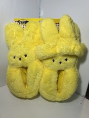 New Kids Easter Peeps Plush Yellow Bunny Slippers Headband Med 13-1 Boys Girls