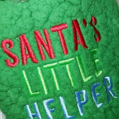 Kids Size 2 3 Embroidered Christmas Slippers. Santa Little Helper 2pr. New.
