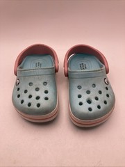 CROCS Crocband II Water Clogs Ice Blue Candy Pink White Toddler’s Size C4