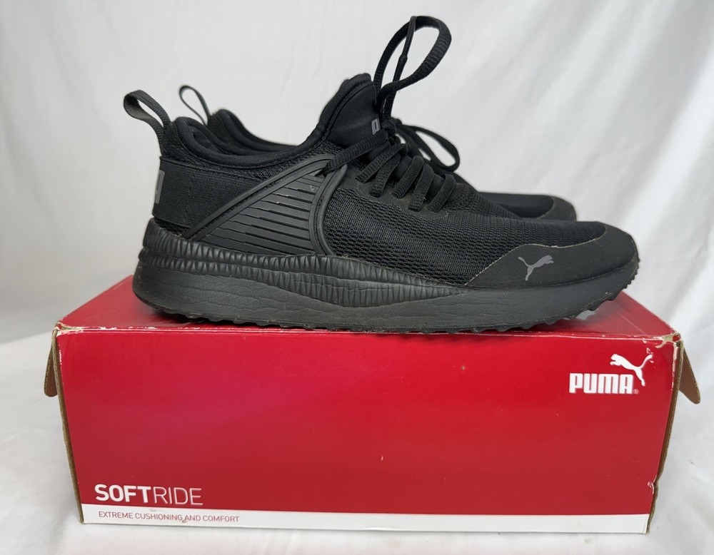 PUMA Juniors Size 6C Pacer Next Cage Black Running Shoes (366423-01)