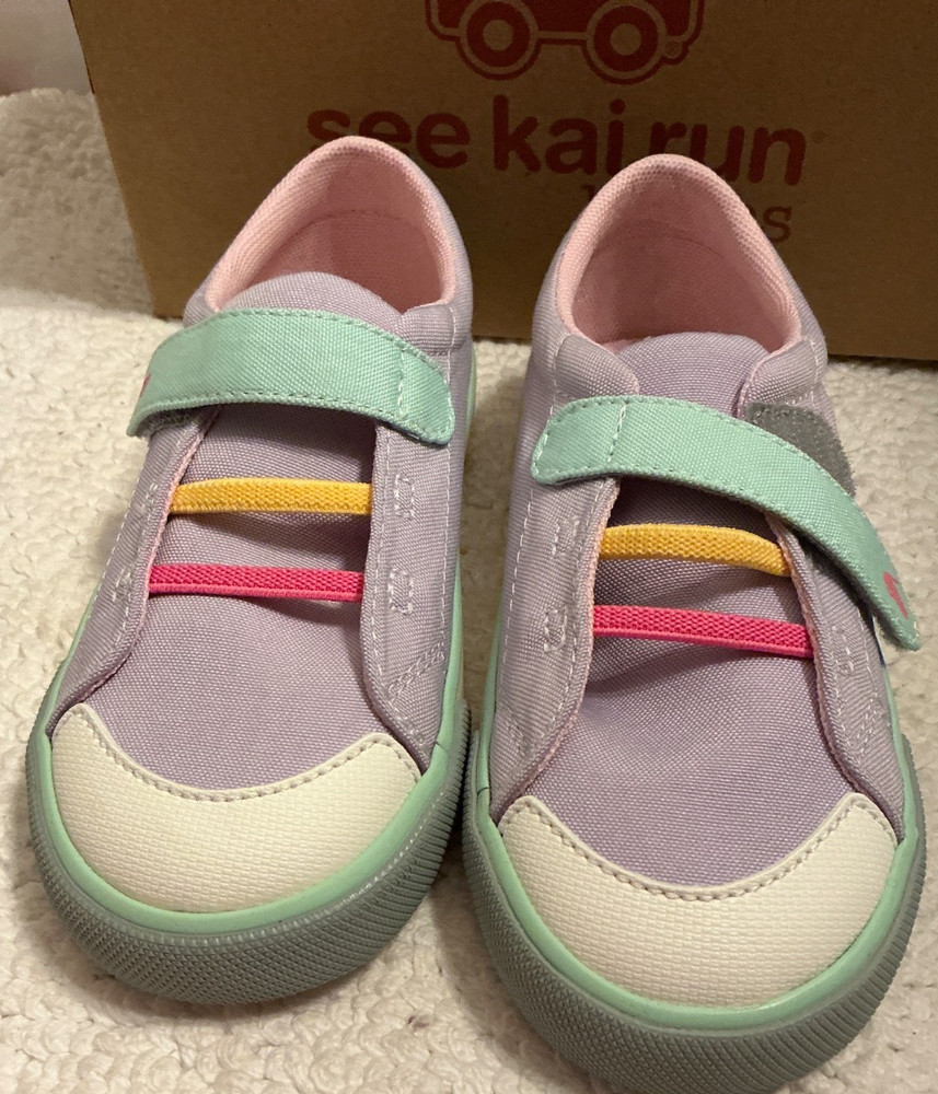 See Kai Run Alex lavender Canvas Hook & Loop Sneaker Unisex Toddler Sz 10