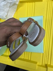 RS Brown Cross Strap Buckle Sandals Size 24