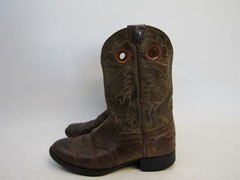 Ariat Youth Size 2.5 D Brown Leather Buckaroo Stockman Cowboy Western Boots
