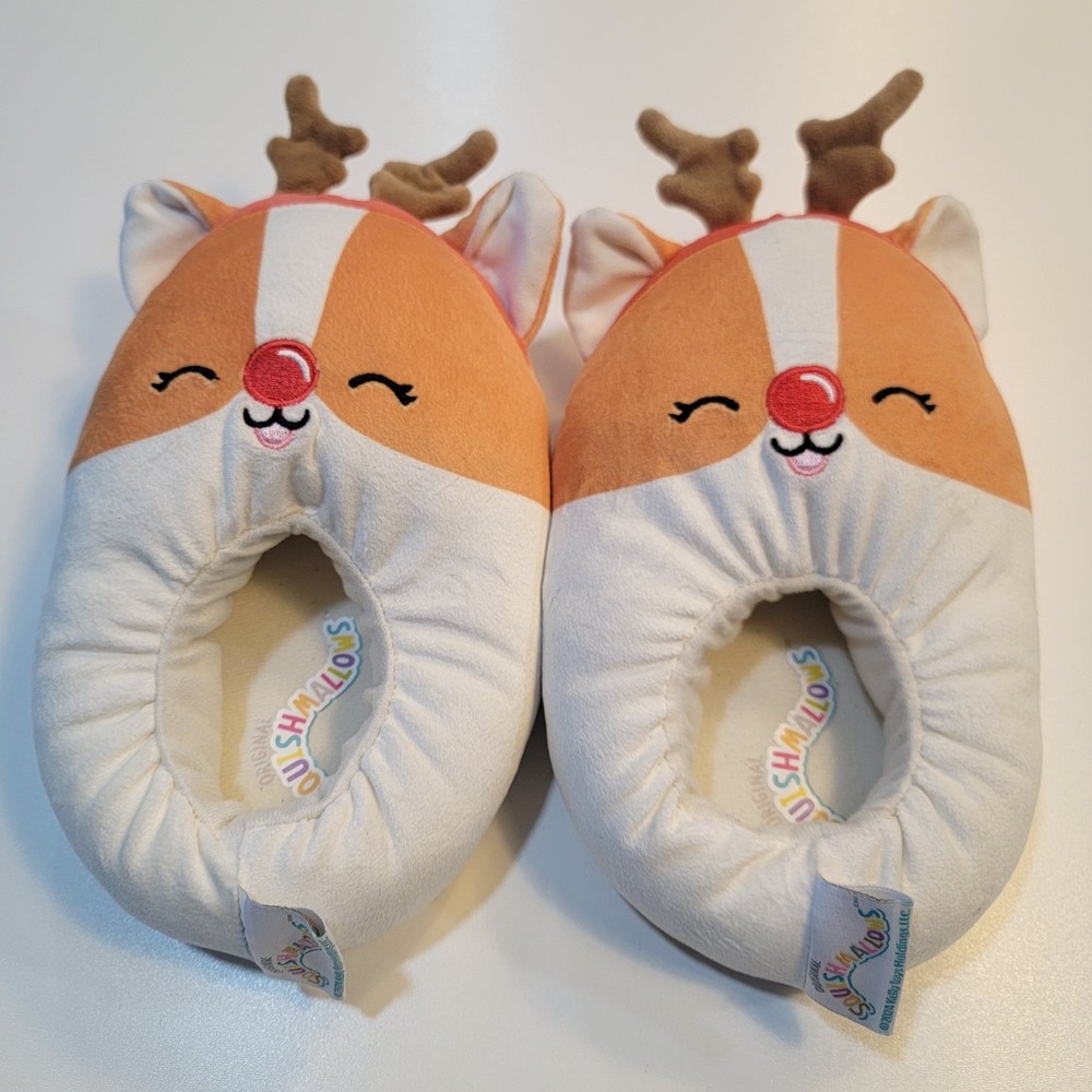 Squishmallows Kids Reindeer Plush Slippers 2/3
