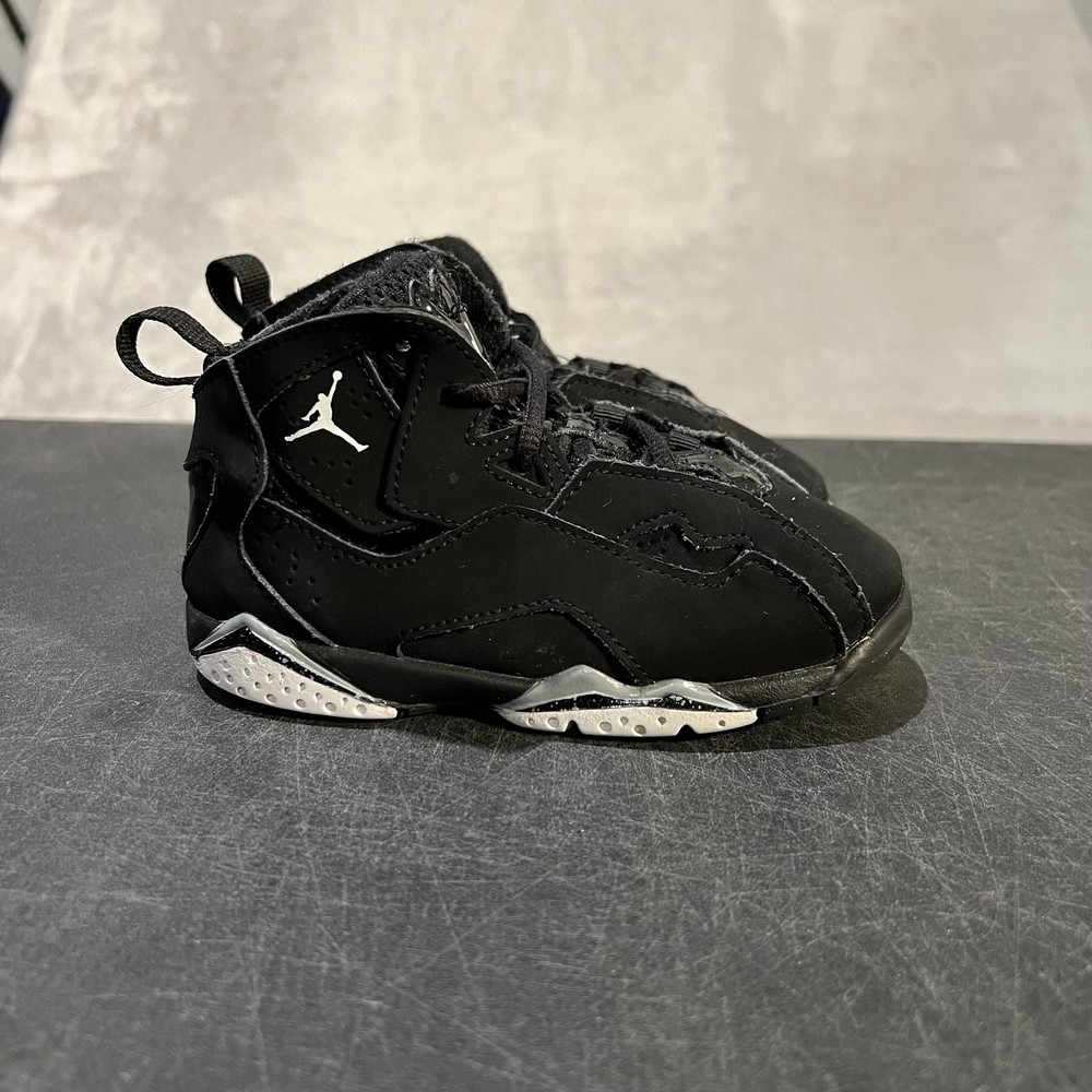 Jordan True Flight Shoes Kids 9C Black Basketball Sneakers 343797-010
