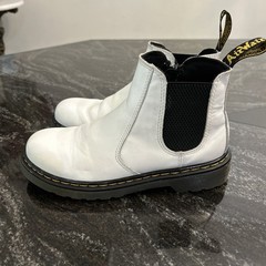 Dr. Doc Martens White 2976 Quad Platform Chelsea Boots Kids Size 3