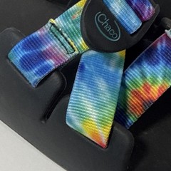 Chaco Strappy Sandal Black Multicolor Tie Dye Unisex Kids Adjustable Strap