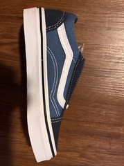 vans size 13 youth navy true white