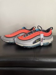Nike Air Max 97 Orange, Blue, and Grey 7Y Shoes Sneakers