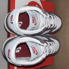 NEW Nike Dunk Low SE (TD) White/Glacier Blue-Burgundy Ash IB5723-100 SIZE 7c