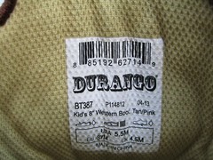 Durango Little Youth Size 5.5 M Pink Brown Leather Buckaroo Cowboy Western Boots