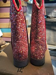 Roper Glitter Galore Red Cowboy Boots Sz 1.5 M Sq Toe NIB Free Shipping