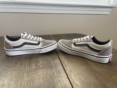 Vans Old Skool Color Block Gray Black White Red Tongue Lace Sneaker Youth Sz 1