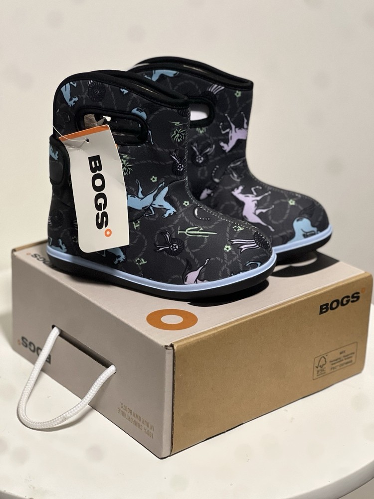 BOGS Kids Sz 10 Waterproof Insulated Western Horse/cacti Print Boots NWT in Box