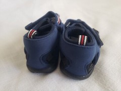 NWOB Navy Blue/Red/White Hook & Loop Sandals Baby/Toddler Size 4? Girl/Boy