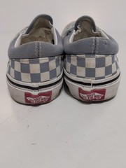 VANS OFF THE WALL Youth Size 1.5 Slate Blue White Asher Check Slip On Sneakers