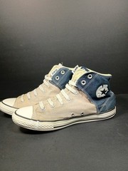 Converse Blue Grey Peel Back High Top Sneakers Shoe Juniors 6 Hip Hop Womens 7.5