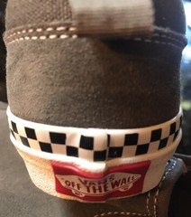 Vans Off The Wall Suede Asher DW Gray With Checkerboard Slip On Shoes Sz 4Y NEW