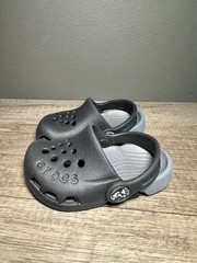 Crocs Baya Black Gray Sandals Clogs Kids Size C4 Water Sandals