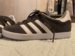 Adidas One-To-One Reissue of ’91 Gazelle Black Suede Sneakers with White Stripes