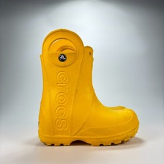 Crocs Handle It Yellow Comfort Pull On Waterproof Rain Boot 12803 Kids Size 8