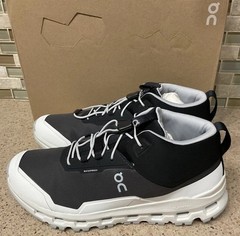 On Cloudhero Mid Waterproof Shoes Youth Sz 6 Womens Sz 7.5 Black White New