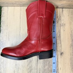 Justin Youth – Size 9B – Red Roper Western Cowboy Boots 3035