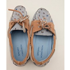 Sperry Authentic Original 2-Eye Boat Shoe Kids‘ Nautical Print Size US4M EU36