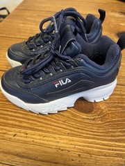 Fila Disruptor II Kids Navy Chunky Sneakers Size 11 Retro 90s Dad Shoes