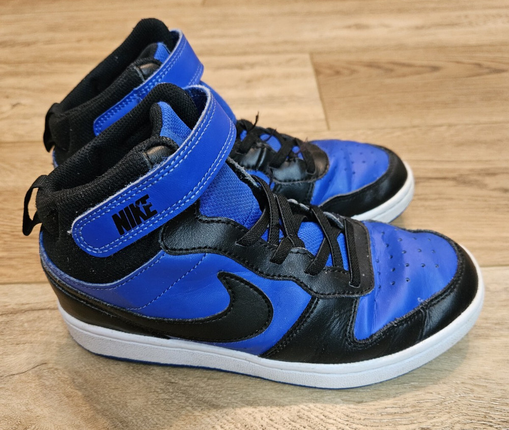 Nike mid court borough hook n loop boys youth Kid’s black/blue size 3 cd7783-404