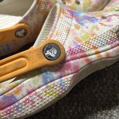 Crocs Classic Clogs Tie Dye Slip-On Shoes Orange White Size J 1 Green Blue Pink