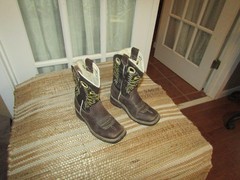 Mexico Brown Square Toe Western Cowboy Boots Brown Kids sz 12 Mex 19