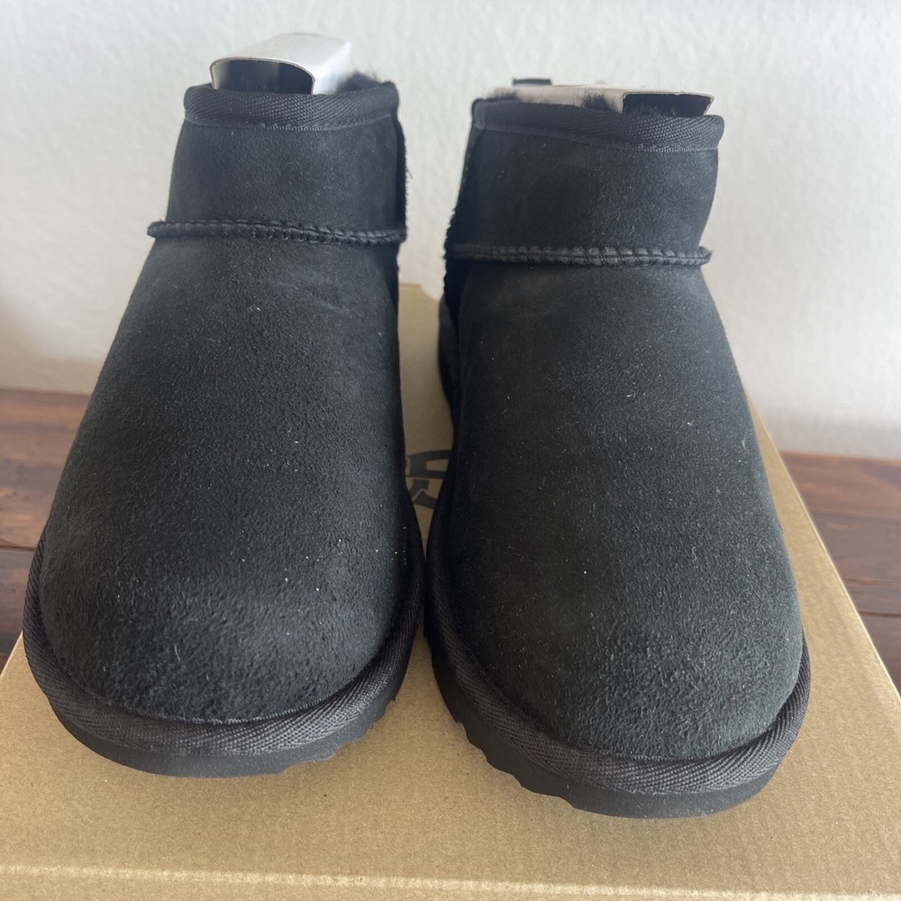 Kids UGG Classic Ultra Mini Boot Black Size 4 US [1130750K] NEW W BOX