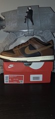 Nike Dunk Low (GS) Unisex Kids Brown/Black Leather Sneaker 4Y FB9109-006