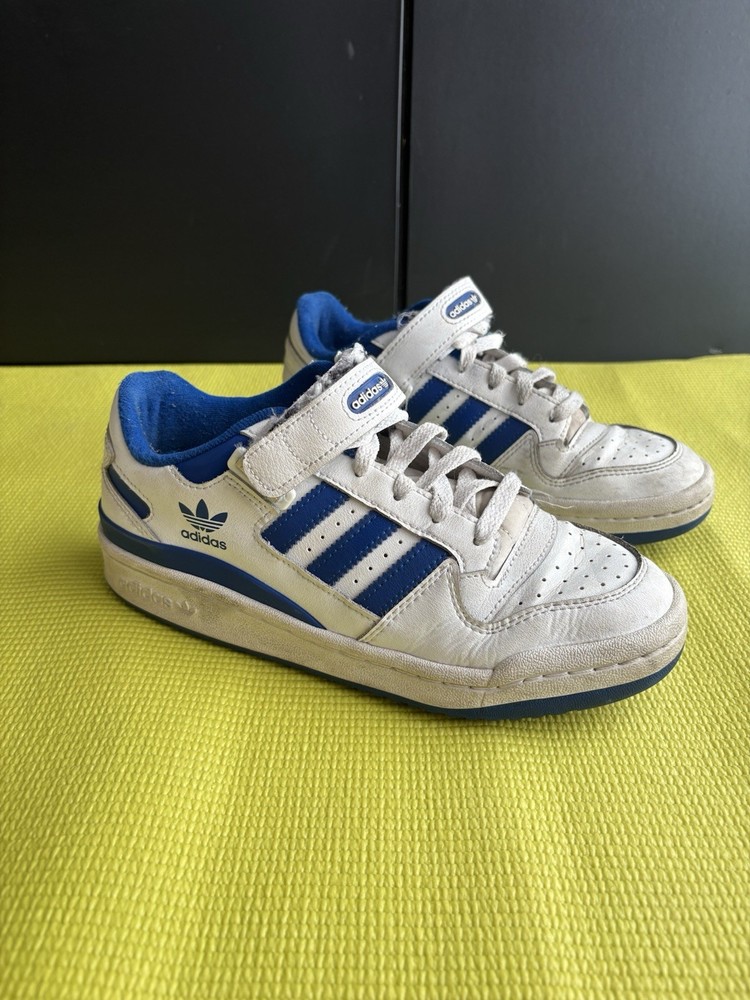 Adidas Forum Low White Blue Hook & Loop Strap Sneakers Kids US 6 Pre-Owned