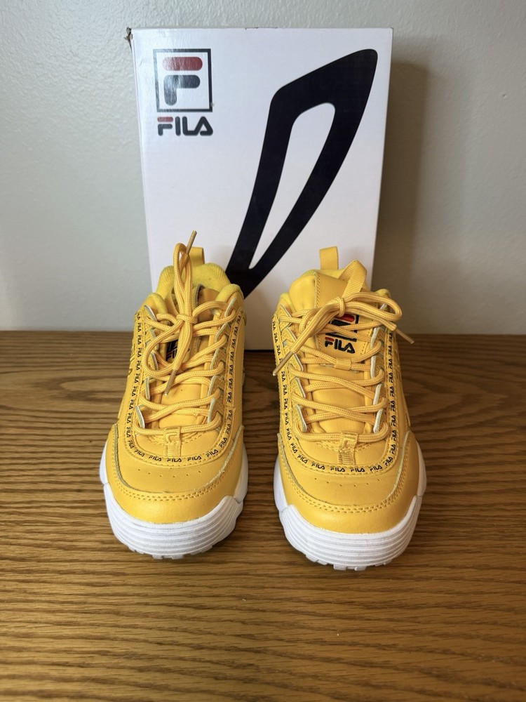 Fila Disruptor II Premium Repeat Yellow Size 5.5 with Original Box
