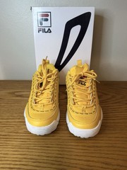 Fila Disruptor II Premium Repeat Yellow Size 5.5 with Original Box