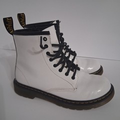 Dr Martens Big Kids Youth Size US 4M White AirWair Leather Combat Boots 1460J