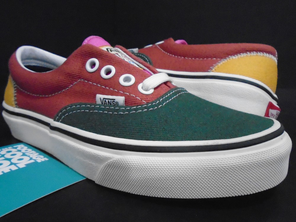 VANS ERA VARSITY PATCHWORK MULTI-COLOR OFF WHITE GREEN BROWN RED VN0A4BV4V9H 3.5