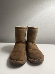 UGG Kids Classic II Brown Suede Shearling Boots Water Resistant US Size 13