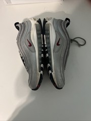 Nike Air Max 97 QS (Gs) Metallic Silver-Red-White-Black Size 7Y 918890-001