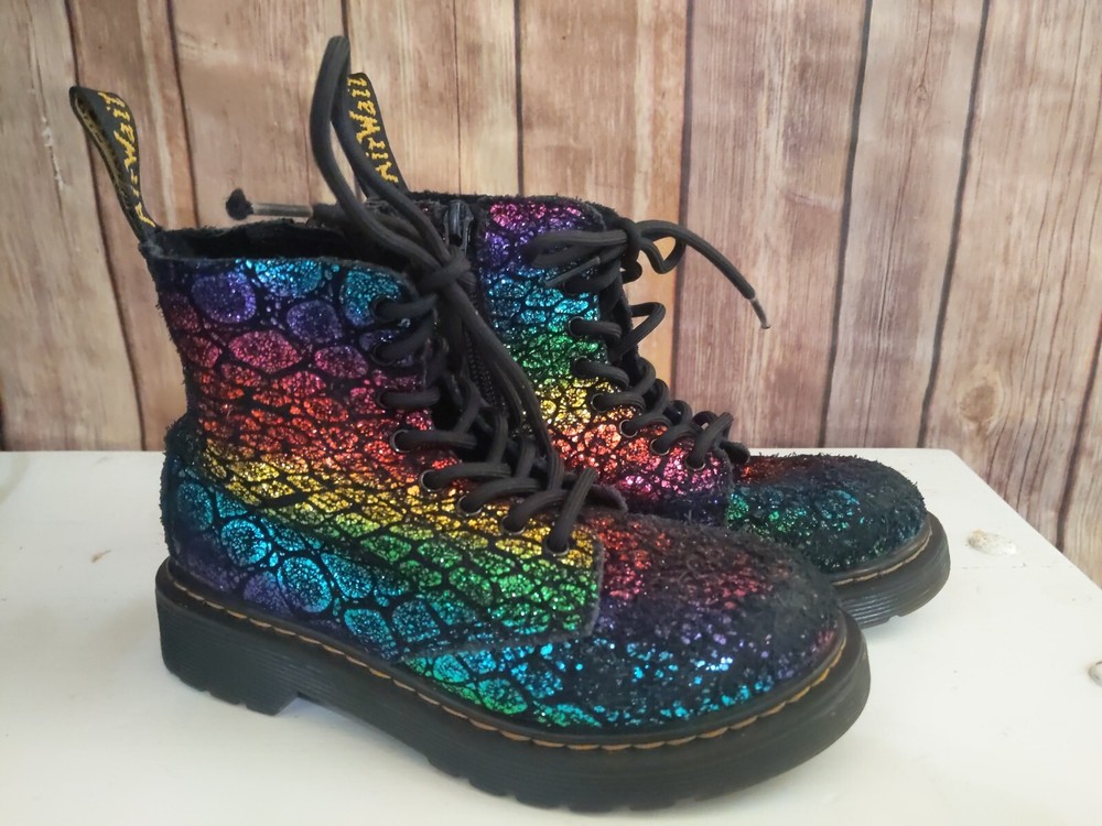 Dr Martens Kids 1460 Pascal J UK Size 11 US Size 12 EU Size 29 Rainbow