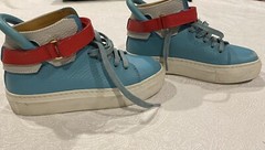 Buscemi 100MM Kid Oxygen Tricolor Leather Sneakers Shoes EU 23 US 8 New
