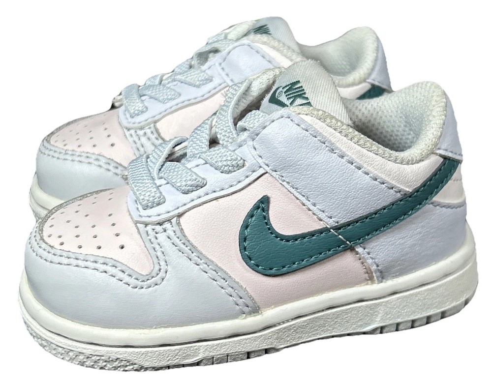 Nike Dunk Low Retro TD Sz 4C Football Grey Mineral Teal Toddler FD1233-002