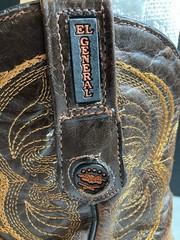 El General Ostrich Leather Cowboy Boots Youth Sz 20.5 Mexico (1.5 US)