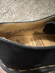 Vintage Dr Martens Original Made In England Leather Black Shoes Kids US 1