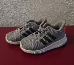 adidas neo Racer Trail Grey/Black/Orange, kids size 7