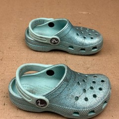 Crocs Classic Glitter Clog Light Blue Teal Toddler Kids Size C8