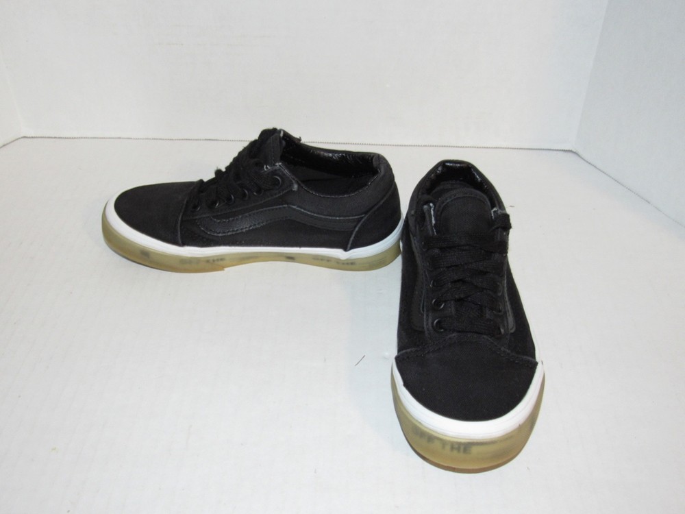 VANS Old Skool OTW Foxing Translucent Soles Black Canvas Shoes Youth Size 1.5