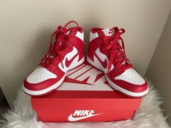 Nike Dunk High (GS) White/University Red – Big Kids Shoes (3.5 Y)